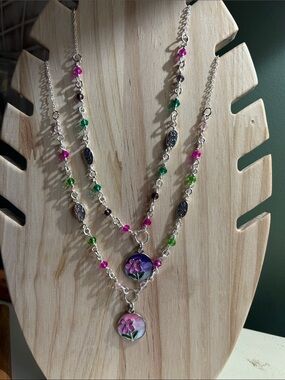 Artisan Enchanted Silver Floral Pendant Necklace